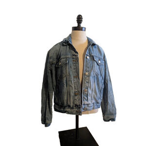 Madewell denim jacket distressed light wash size‎ S 100% cotton
